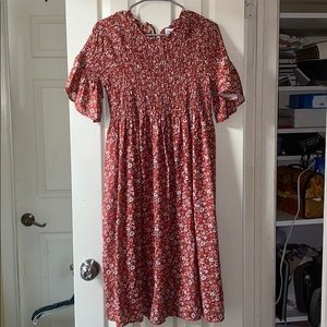 Citrus& Lemon Midi Floral Dress